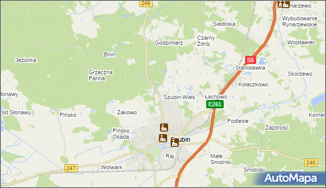 mapa Szubin-Wieś, Szubin-Wieś na mapie Targeo