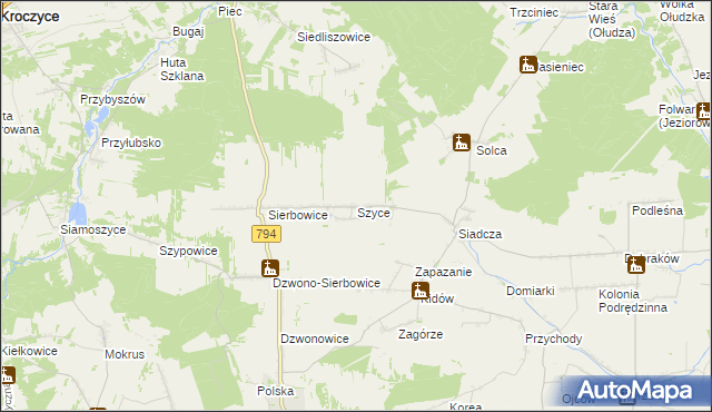 mapa Szyce gmina Pilica, Szyce gmina Pilica na mapie Targeo