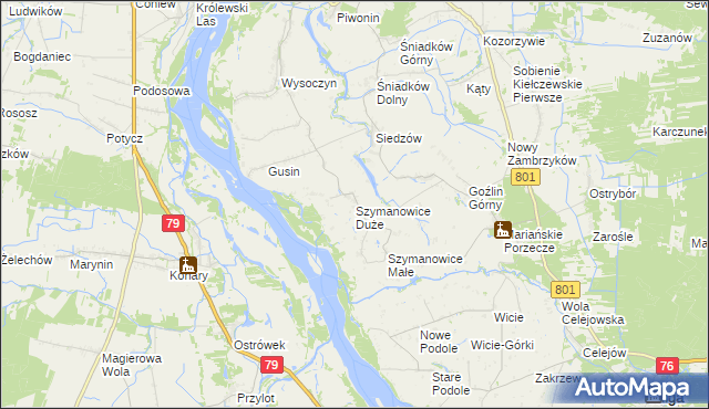 mapa Szymanowice Duże, Szymanowice Duże na mapie Targeo