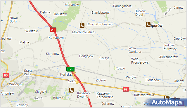 mapa Szymanówka gmina Oporów, Szymanówka gmina Oporów na mapie Targeo