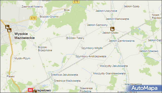 mapa Szymbory-Włodki, Szymbory-Włodki na mapie Targeo