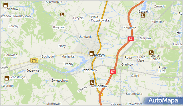 mapa Tarczyn powiat piaseczyński, Tarczyn powiat piaseczyński na mapie Targeo