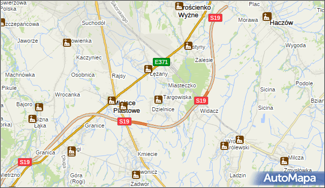 mapa Targowiska, Targowiska na mapie Targeo