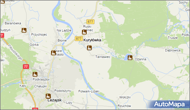 mapa Tarnawiec, Tarnawiec na mapie Targeo