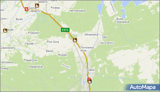 mapa Tarnowska Wola gmina Nowa Dęba, Tarnowska Wola gmina Nowa Dęba na mapie Targeo