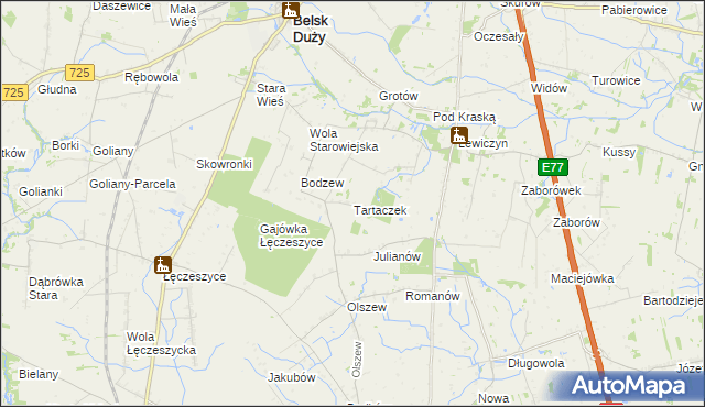 mapa Tartaczek, Tartaczek na mapie Targeo