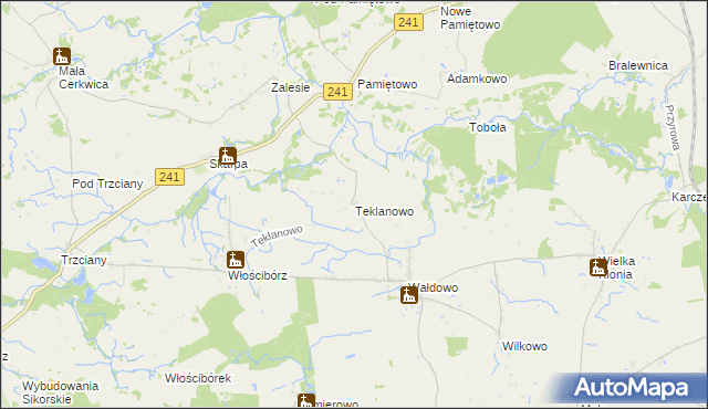 mapa Teklanowo, Teklanowo na mapie Targeo