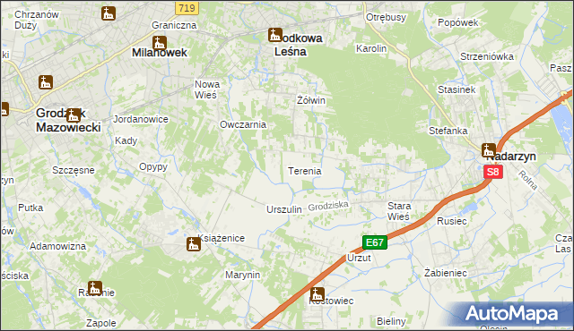 mapa Terenia, Terenia na mapie Targeo