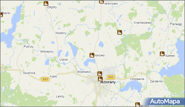 mapa Tłokowo, Tłokowo na mapie Targeo