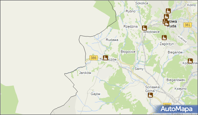 mapa Tłumaczów, Tłumaczów na mapie Targeo