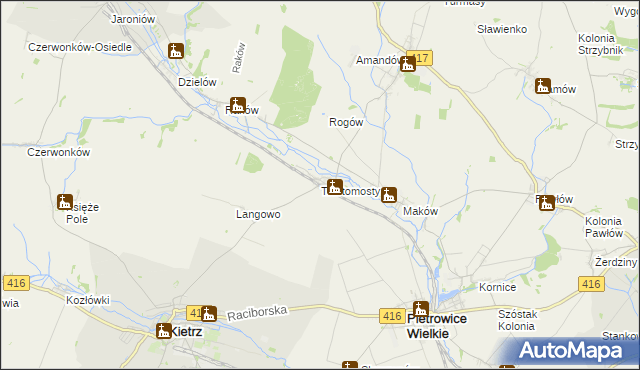 mapa Tłustomosty, Tłustomosty na mapie Targeo