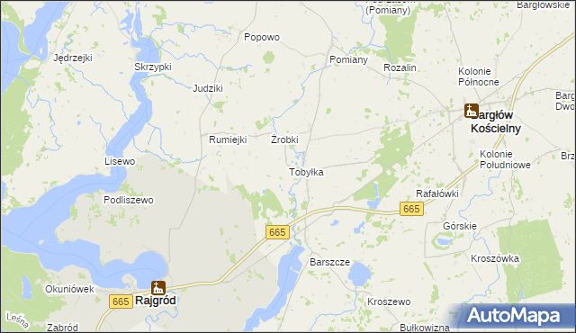 mapa Tobyłka, Tobyłka na mapie Targeo