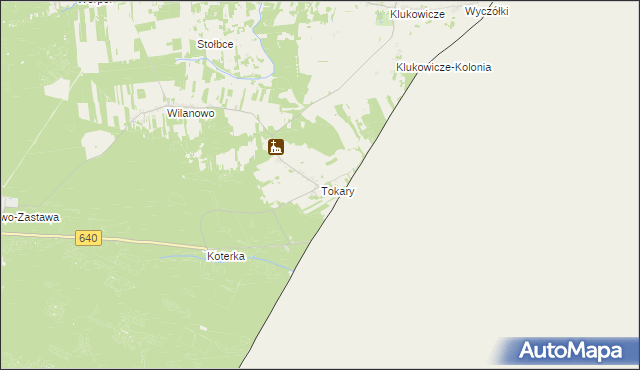 mapa Tokary gmina Mielnik, Tokary gmina Mielnik na mapie Targeo