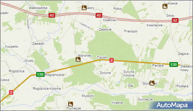 mapa Tolusin, Tolusin na mapie Targeo