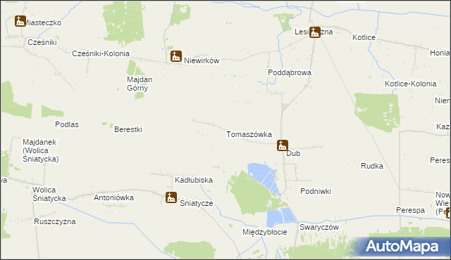 mapa Tomaszówka gmina Komarów-Osada, Tomaszówka gmina Komarów-Osada na mapie Targeo