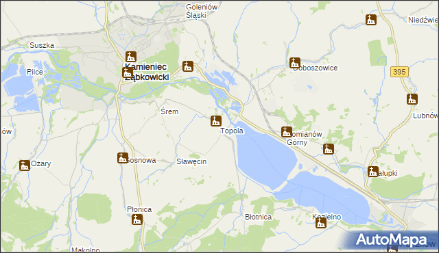 mapa Topola gmina Kamieniec Ząbkowicki, Topola gmina Kamieniec Ząbkowicki na mapie Targeo