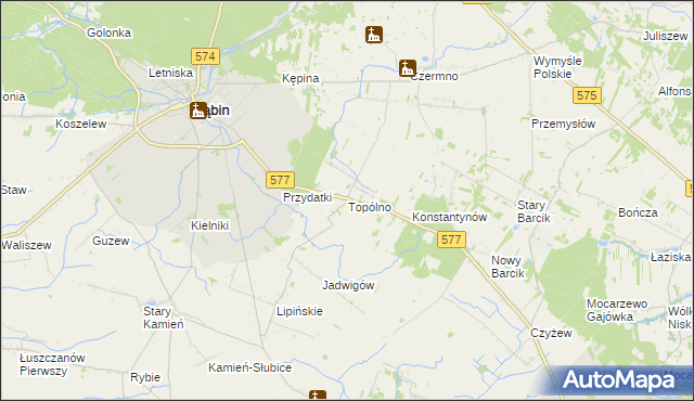 mapa Topólno, Topólno na mapie Targeo