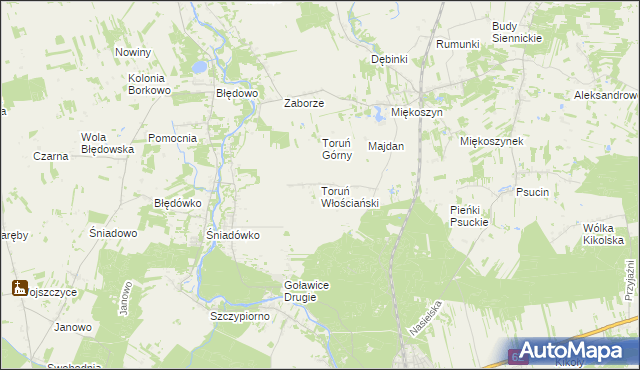 mapa Toruń Włościański, Toruń Włościański na mapie Targeo