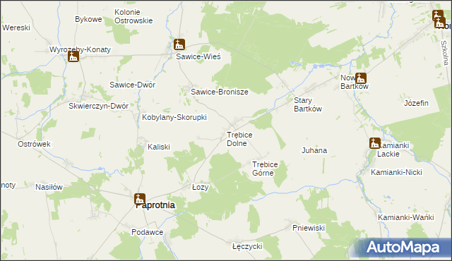 mapa Trębice Dolne, Trębice Dolne na mapie Targeo