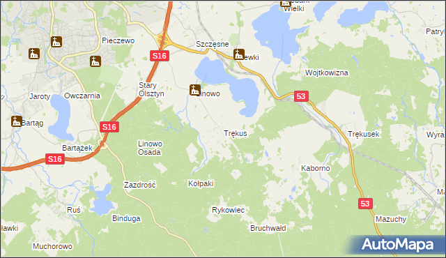 mapa Trękus, Trękus na mapie Targeo