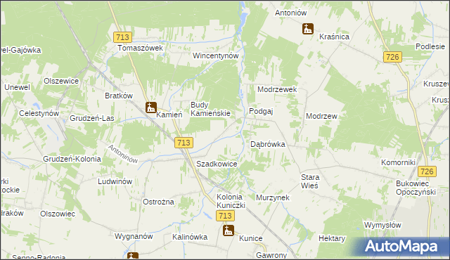 mapa Trojanów gmina Sławno, Trojanów gmina Sławno na mapie Targeo