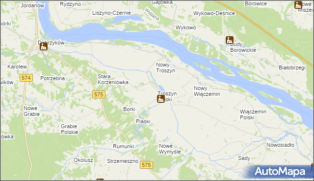 mapa Troszyn Polski, Troszyn Polski na mapie Targeo