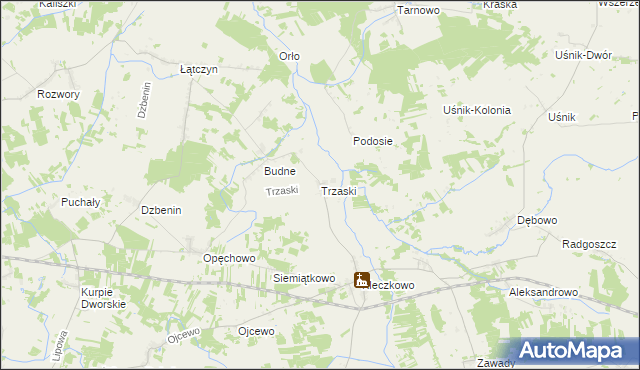 mapa Trzaski gmina Troszyn, Trzaski gmina Troszyn na mapie Targeo