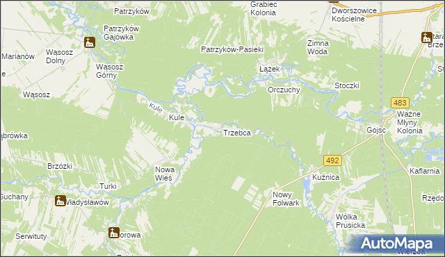 mapa Trzebca, Trzebca na mapie Targeo