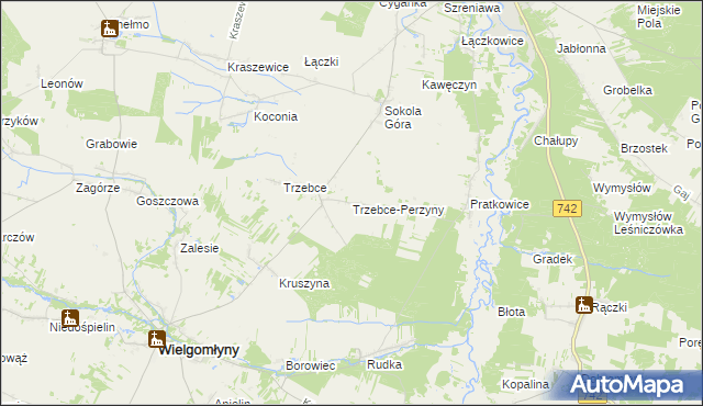 mapa Trzebce-Perzyny, Trzebce-Perzyny na mapie Targeo