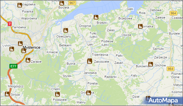 mapa Trzemeśnia, Trzemeśnia na mapie Targeo