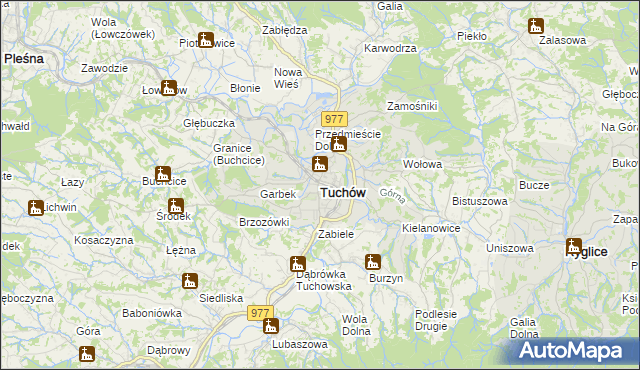 mapa Tuchów, Tuchów na mapie Targeo