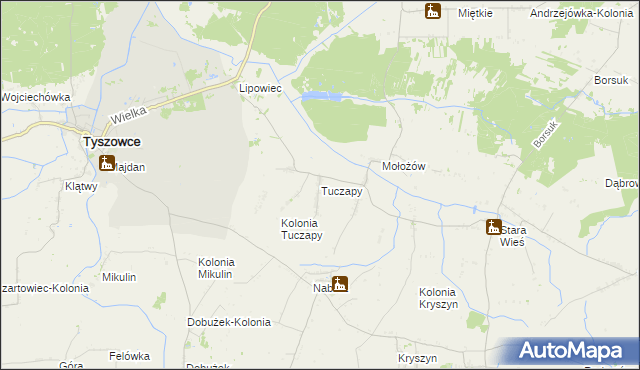 mapa Tuczapy gmina Mircze, Tuczapy gmina Mircze na mapie Targeo