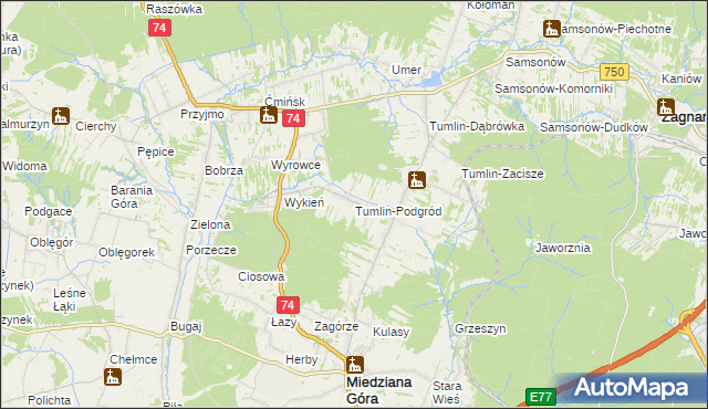 mapa Tumlin-Podgród, Tumlin-Podgród na mapie Targeo