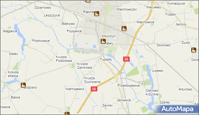 mapa Tupadły gmina Inowrocław, Tupadły gmina Inowrocław na mapie Targeo