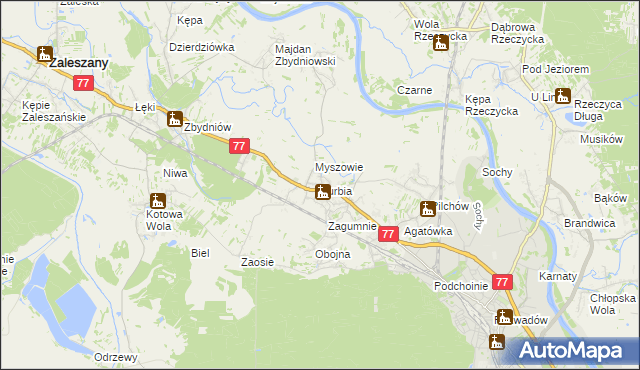 mapa Turbia, Turbia na mapie Targeo