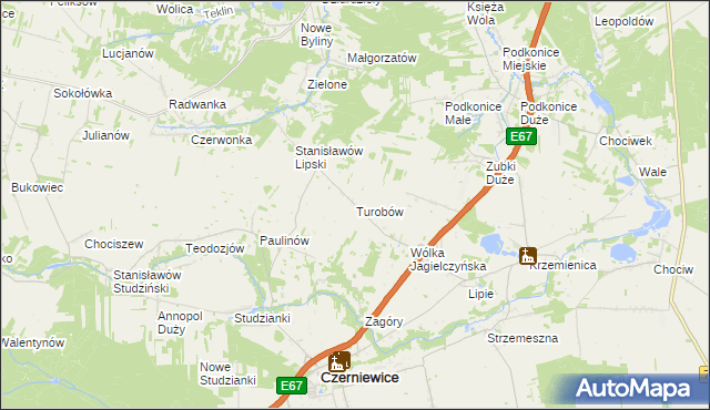 mapa Turobów, Turobów na mapie Targeo