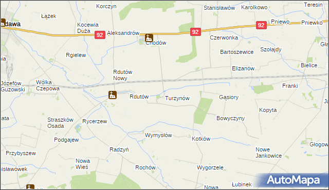 mapa Turzynów, Turzynów na mapie Targeo