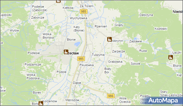 mapa Tuszyma, Tuszyma na mapie Targeo