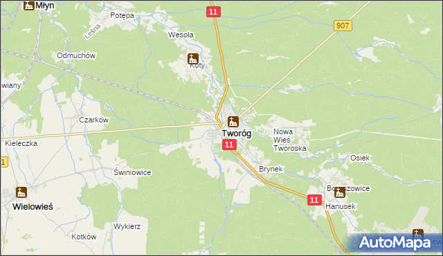 mapa Tworóg, Tworóg na mapie Targeo