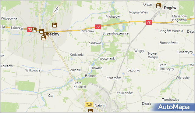 mapa Tworzyjanki, Tworzyjanki na mapie Targeo