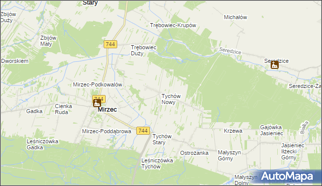 mapa Tychów Nowy, Tychów Nowy na mapie Targeo
