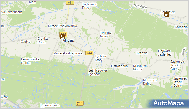 mapa Tychów Stary, Tychów Stary na mapie Targeo