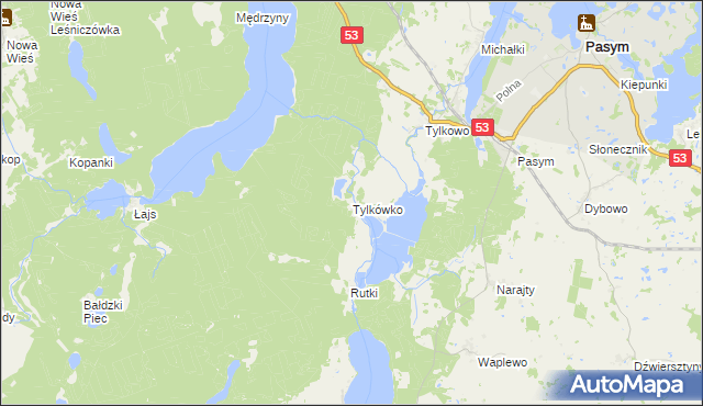 mapa Tylkówko, Tylkówko na mapie Targeo