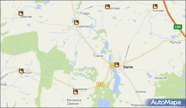 mapa Tywica, Tywica na mapie Targeo