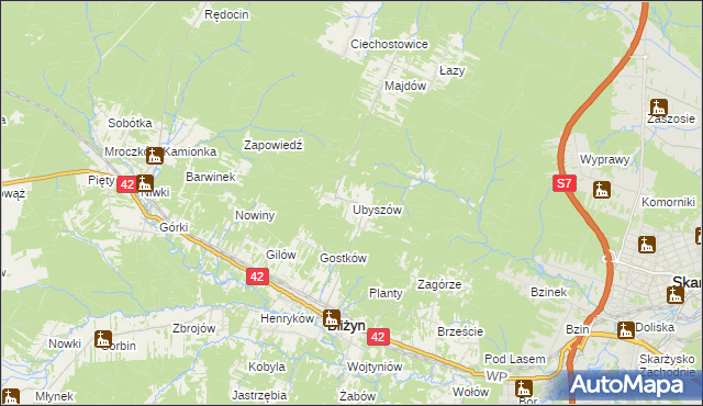 mapa Ubyszów, Ubyszów na mapie Targeo