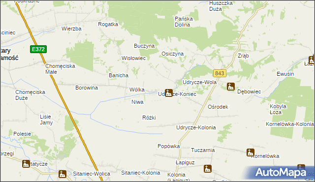 mapa Udrycze-Koniec, Udrycze-Koniec na mapie Targeo