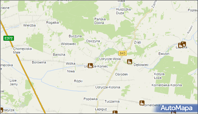 mapa Udrycze-Wola, Udrycze-Wola na mapie Targeo