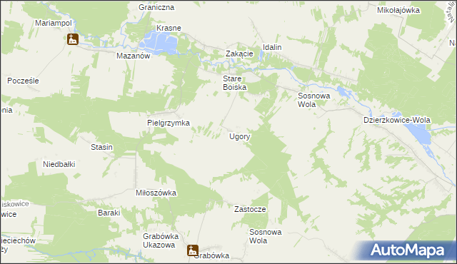 mapa Ugory gmina Józefów nad Wisłą, Ugory gmina Józefów nad Wisłą na mapie Targeo