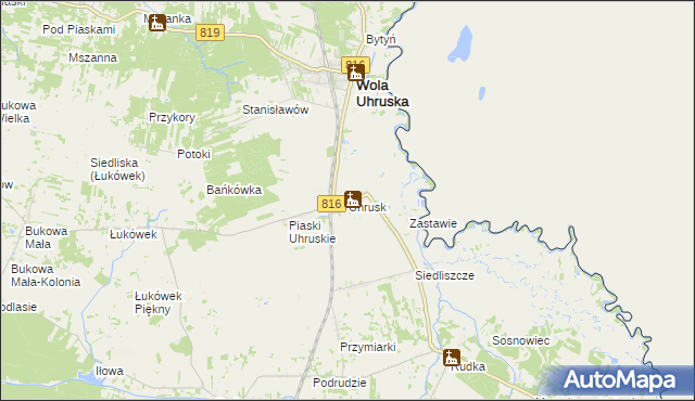 mapa Uhrusk, Uhrusk na mapie Targeo