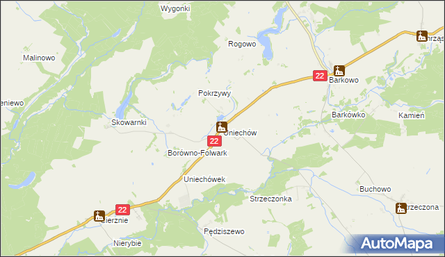 mapa Uniechów, Uniechów na mapie Targeo